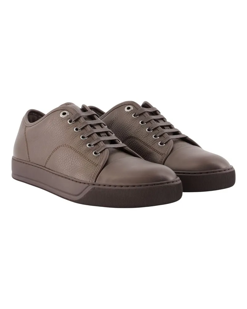 Lanvin Men's Dbb1 Sneakers -  Leather Brown Calfskin Shoes Brown