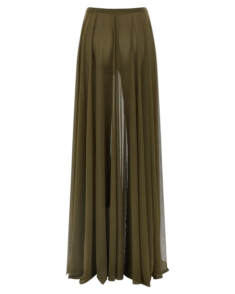 Norma Kamali Women's Bicolor Polyamide Mini Skirt Green