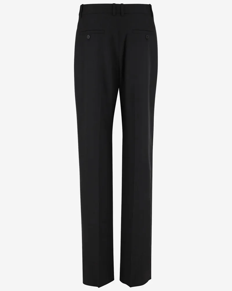 Saint Laurent Women's Wool Pants Black Trousers Black