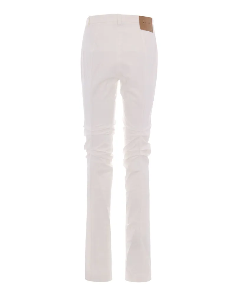 Patrizia Pepe Women's Trousers Skin Bianco White Cotton 