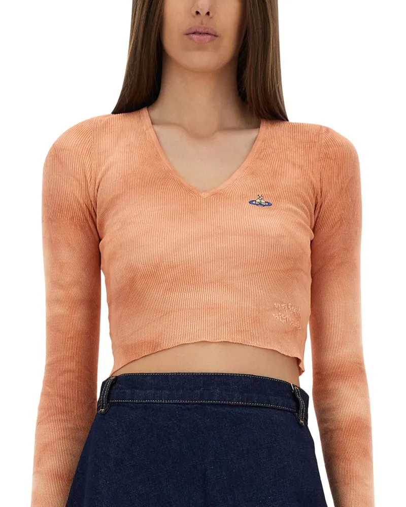 Vivienne Westwood Slim-Fit Cotton Cropped Top — Pink Pink