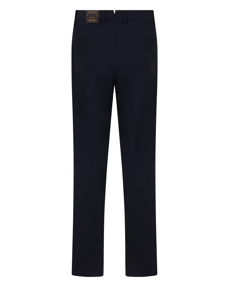 Slowear Men's Trousers Chinolino Blue Linen Navy