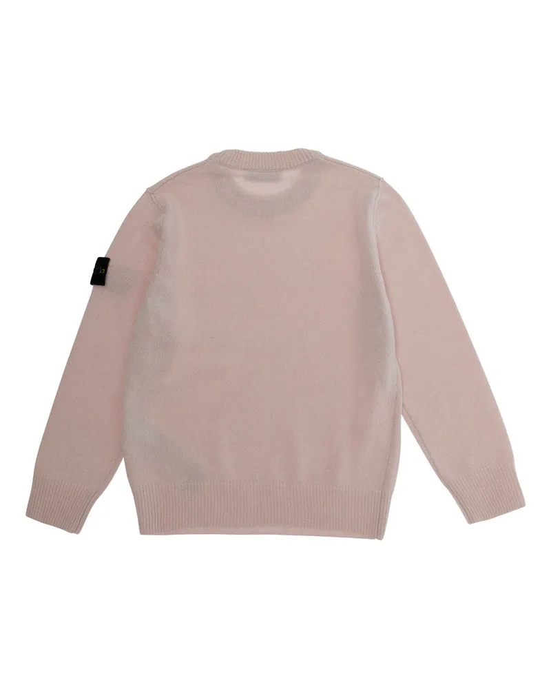 Stone Island Boys' Crew Neck Sweater Pink Wool Tops Top Pink