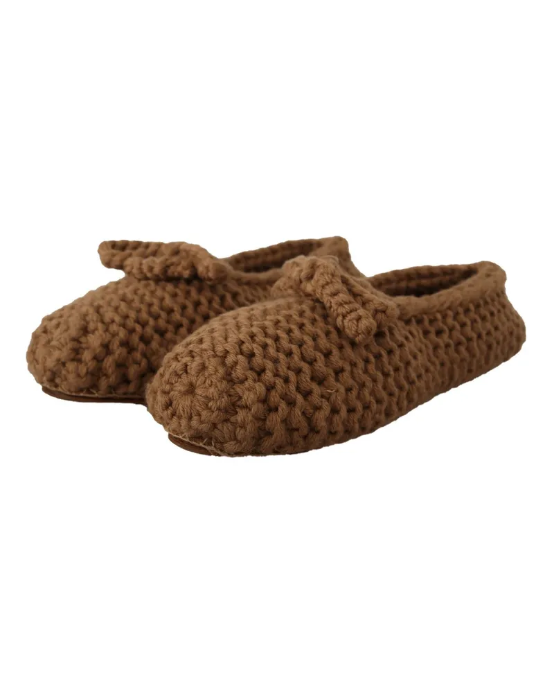 Dolce & Gabbana Women's Wool Knit Ballerina Brown Brown