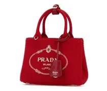 Women's Red Canvas Mini  Jardiniã¨re Handbag Rosso Borse A Mano Bag