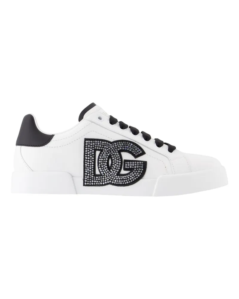 Dolce & Gabbana Women's Logo-Embellished Calfskin Sneaker White White