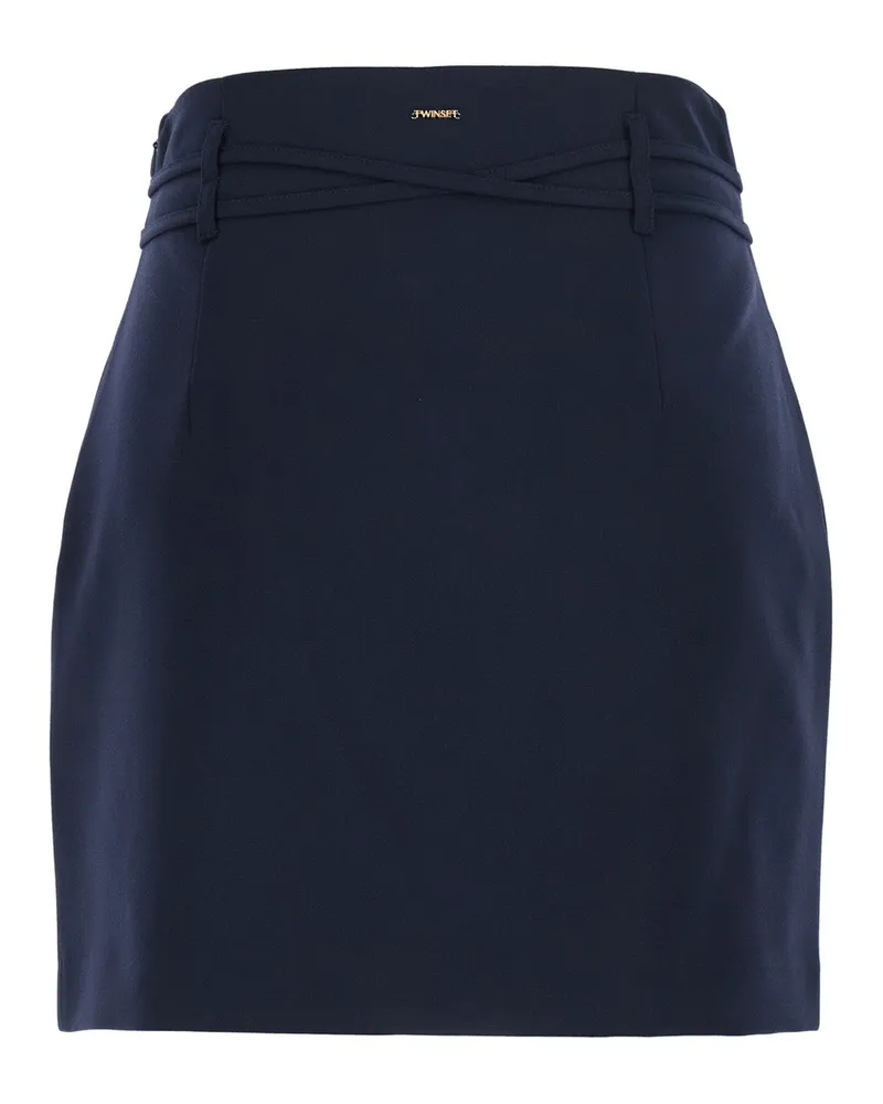 Twin-Set Tech Fabric Skirt — Navy Navy