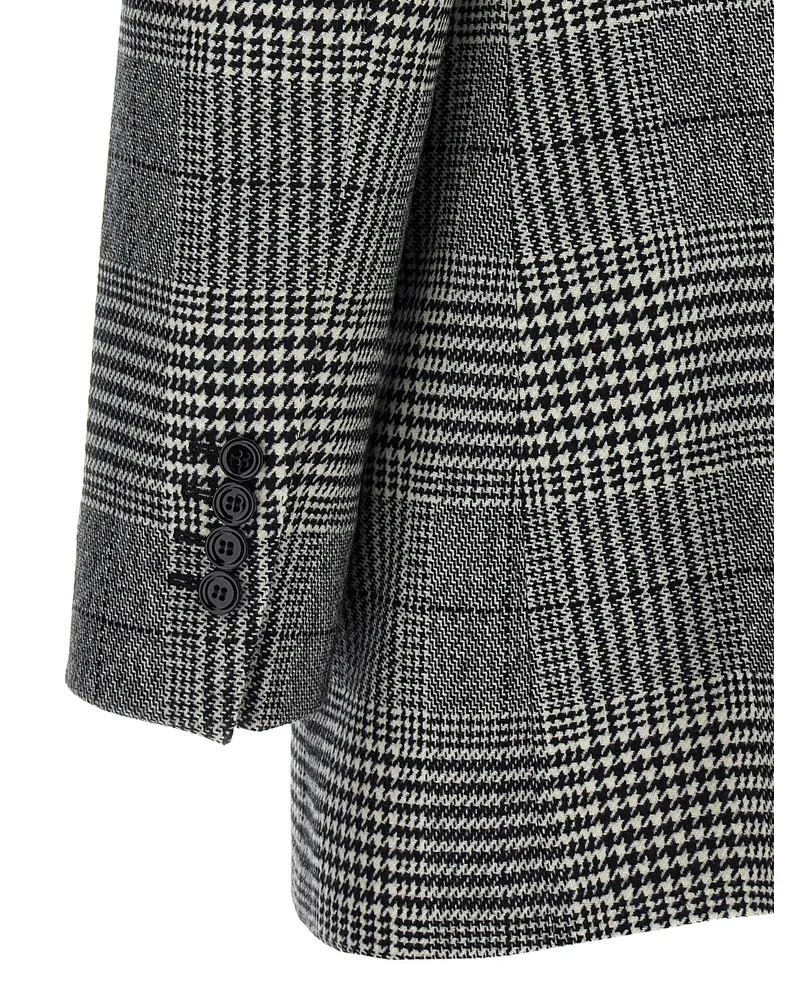 Dolce & Gabbana Houndstooth Wool-Cashmere Blazer — Gray Gray