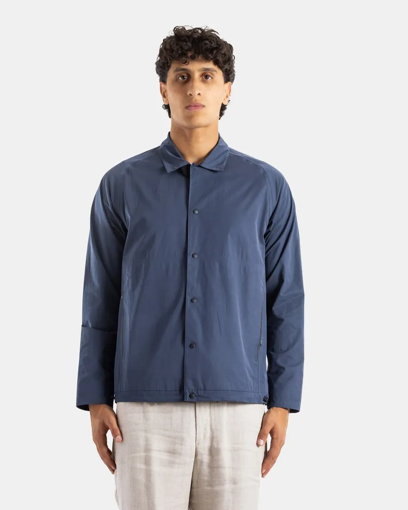 SEASE Men's Navy Blue Technical Zip Jacket Short Navy