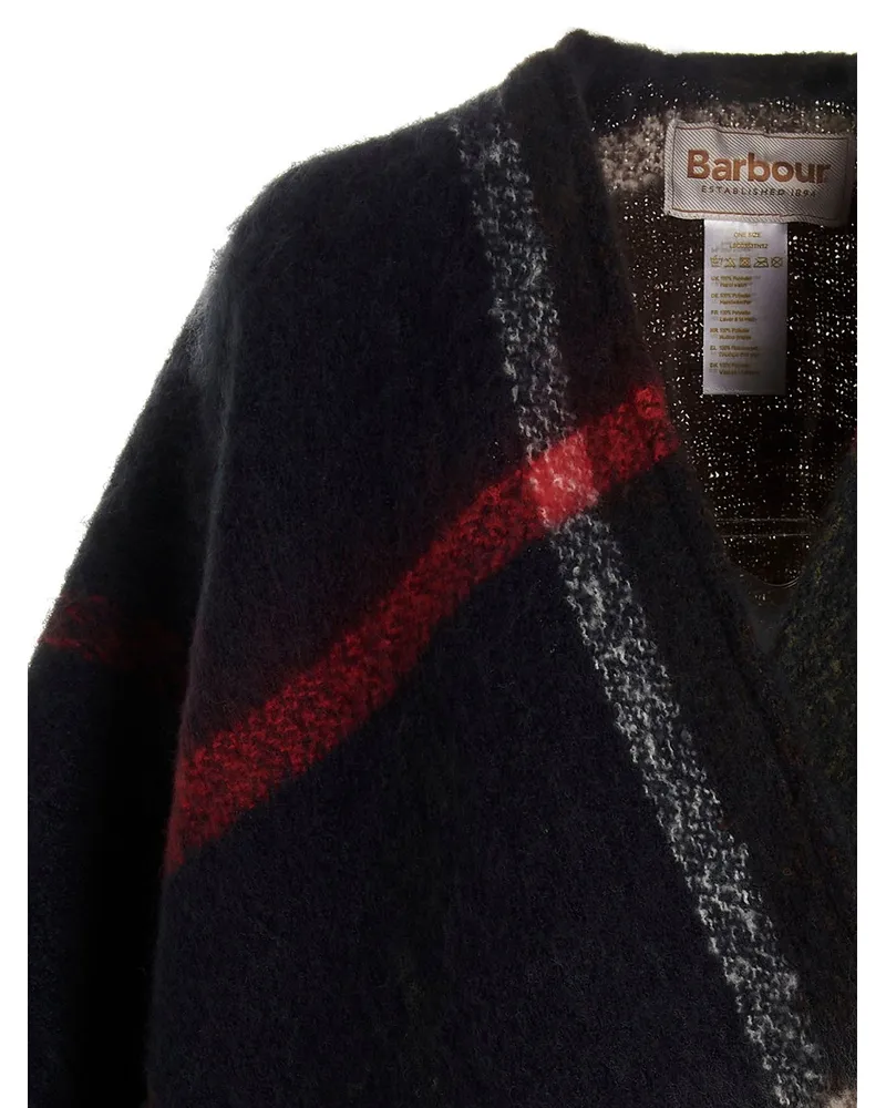 Barbour Boucle Check Print Cape — Black Black
