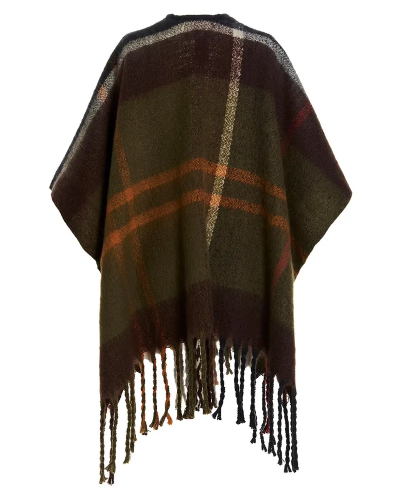Barbour Boucle Check Print Cape — Black Black