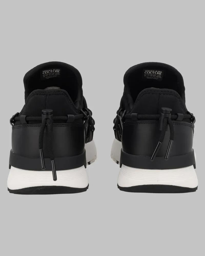 Versace Jeans Logo-Detail Polyester Sneakers — Black Black