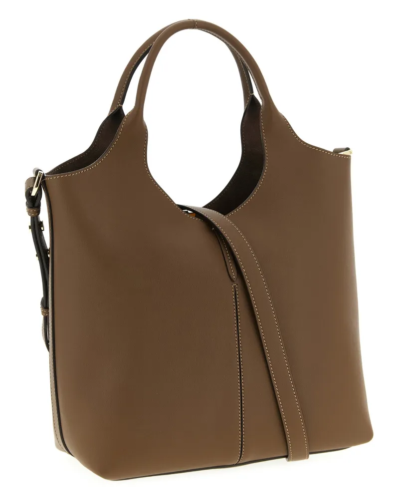 TOD'S Ebr Shoulder Bag — Taupe Taupe