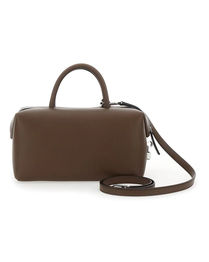 Max Mara Women's Handbag Brown Leather Lamb Handbags Hand Bags Brown