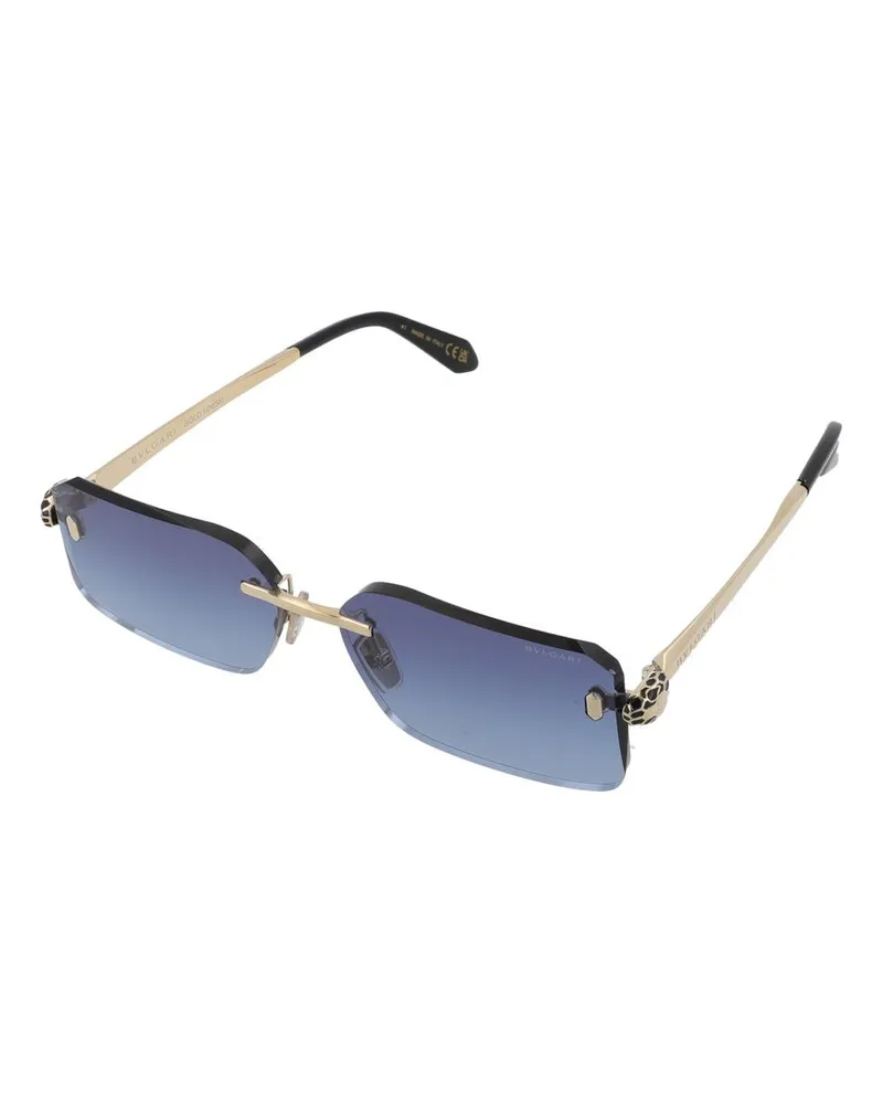 Bulgari BV40108U Rimless Gold-Tone Sunglasses — Blue Blue
