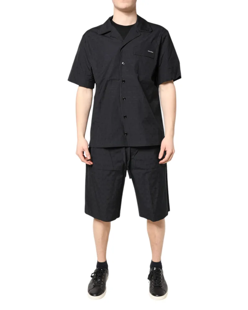 Dolce & Gabbana Black Cotton Men Pajama Set Sleepwear Clothing Black
