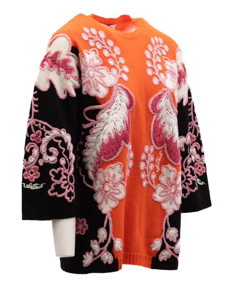 Valentino Garavani Women Floral Knitwear Black Clothing Multicolor