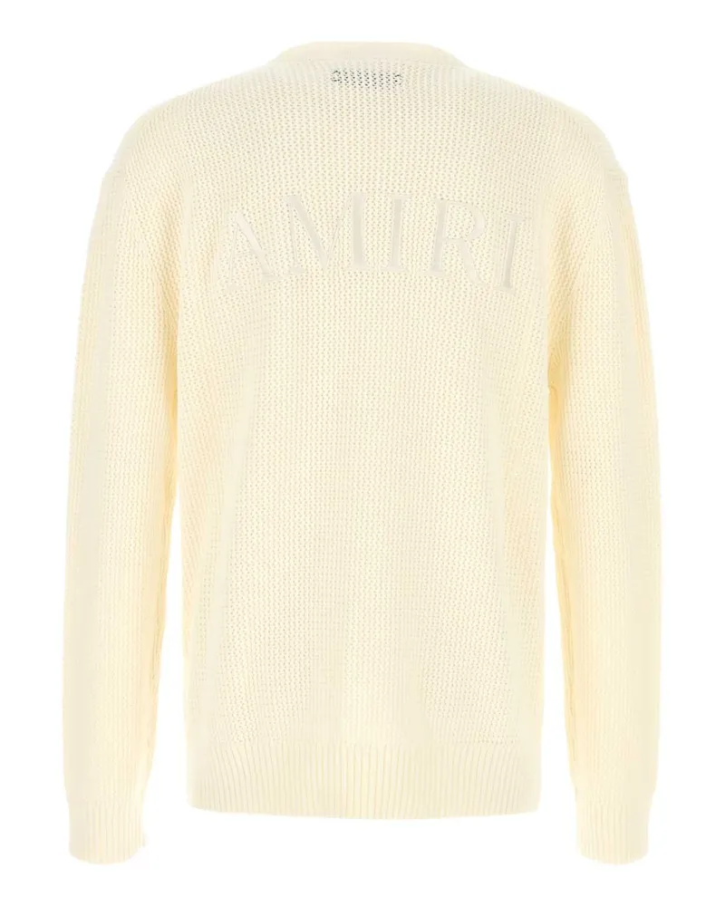 Amiri Men's Cream Crochet Sweater Ivory Exterior: Cotton Maglie Beige