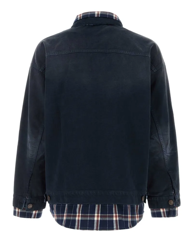 Balenciaga Men's Dark Blue Denim Jacket Navy-Dirty Giubbini Navy/dirty Navy