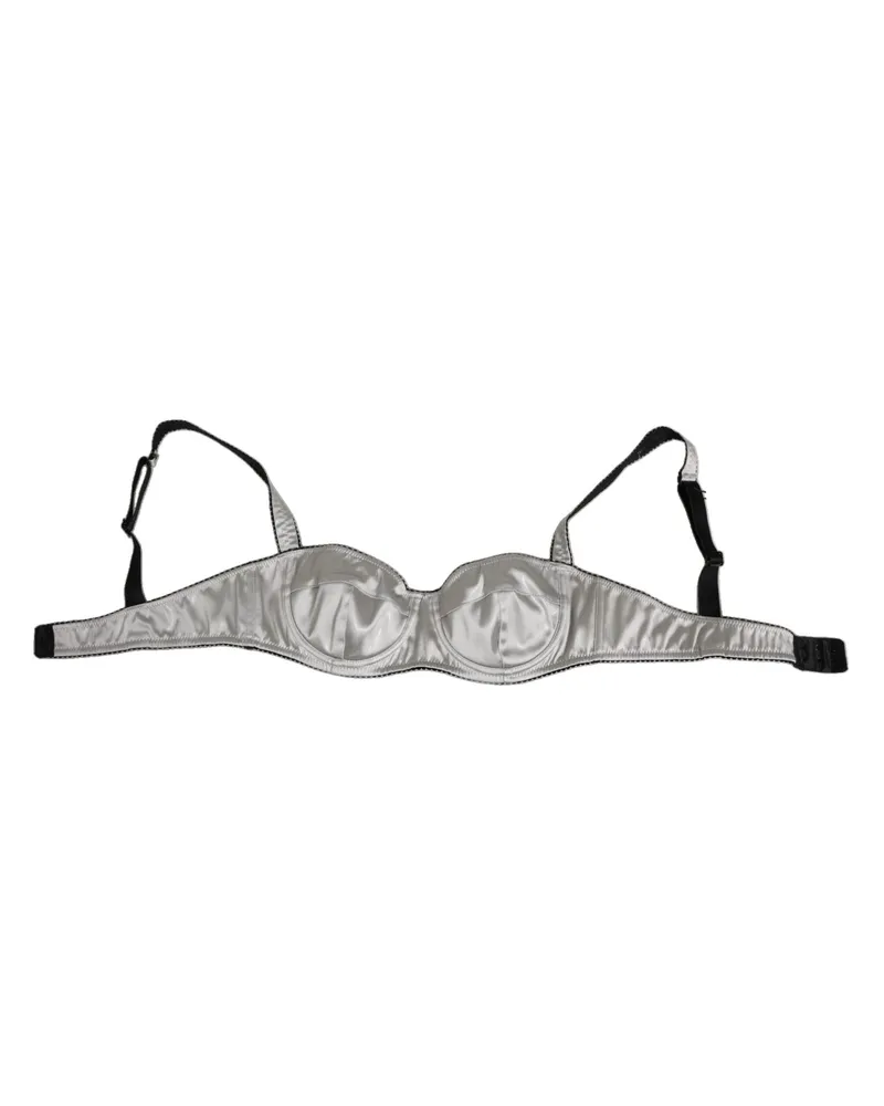Dolce & Gabbana Women Gray Acetate Stretch Balconcino Bra Underwear Clothing Gray