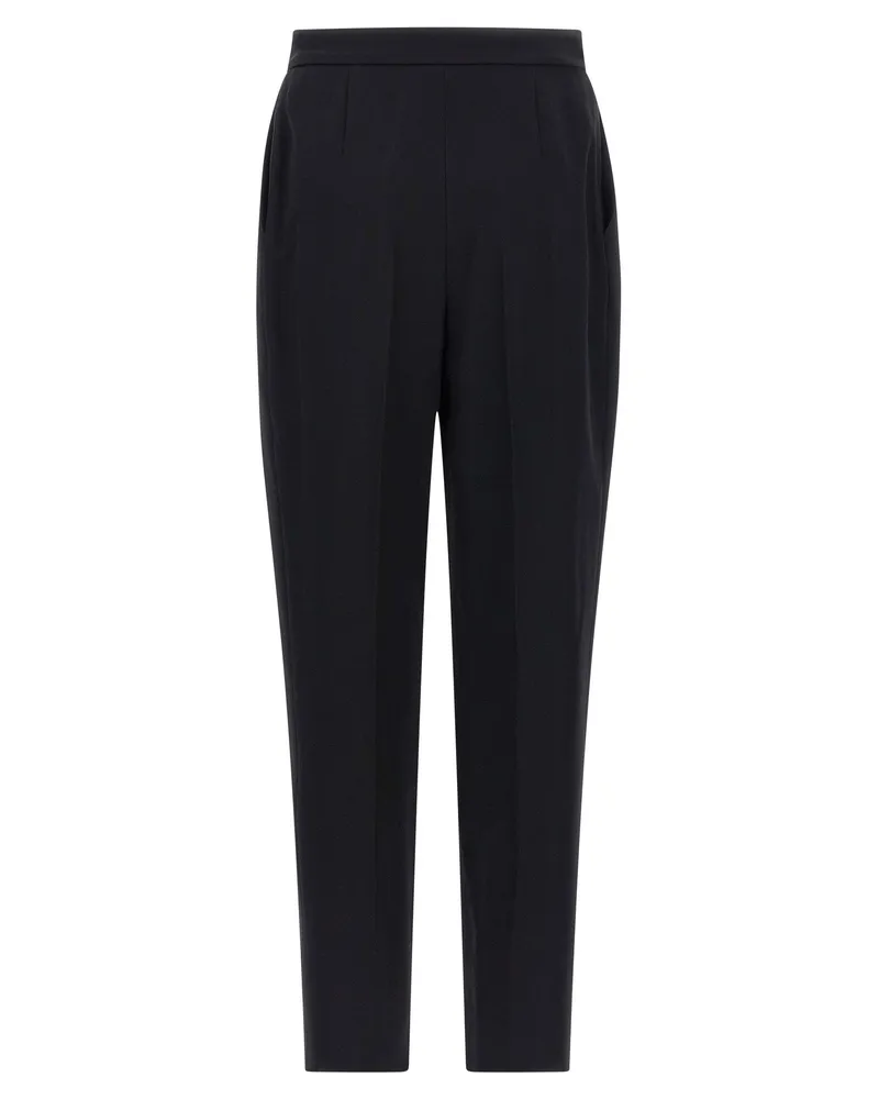 Balmain High-Waist Wool Trousers — Black Black