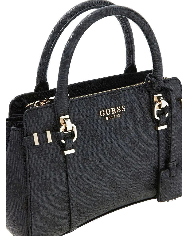 Guess Women's Satchel Bag Coal Logo Polyurethane - Satchel-Bags Gray