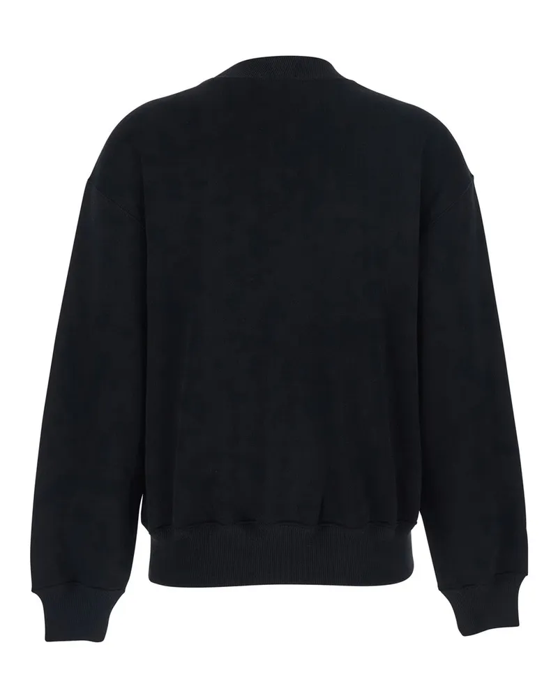 Ralph Lauren Women's Sweatshirt Crewneck Black Cotton Sweatshirts Sweater Black