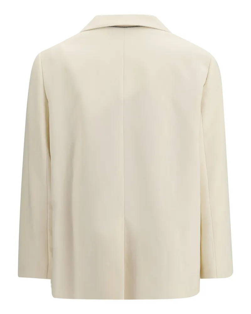 Brunello Cucinelli Women's Twill Jacket Viscose-Linen Cream 