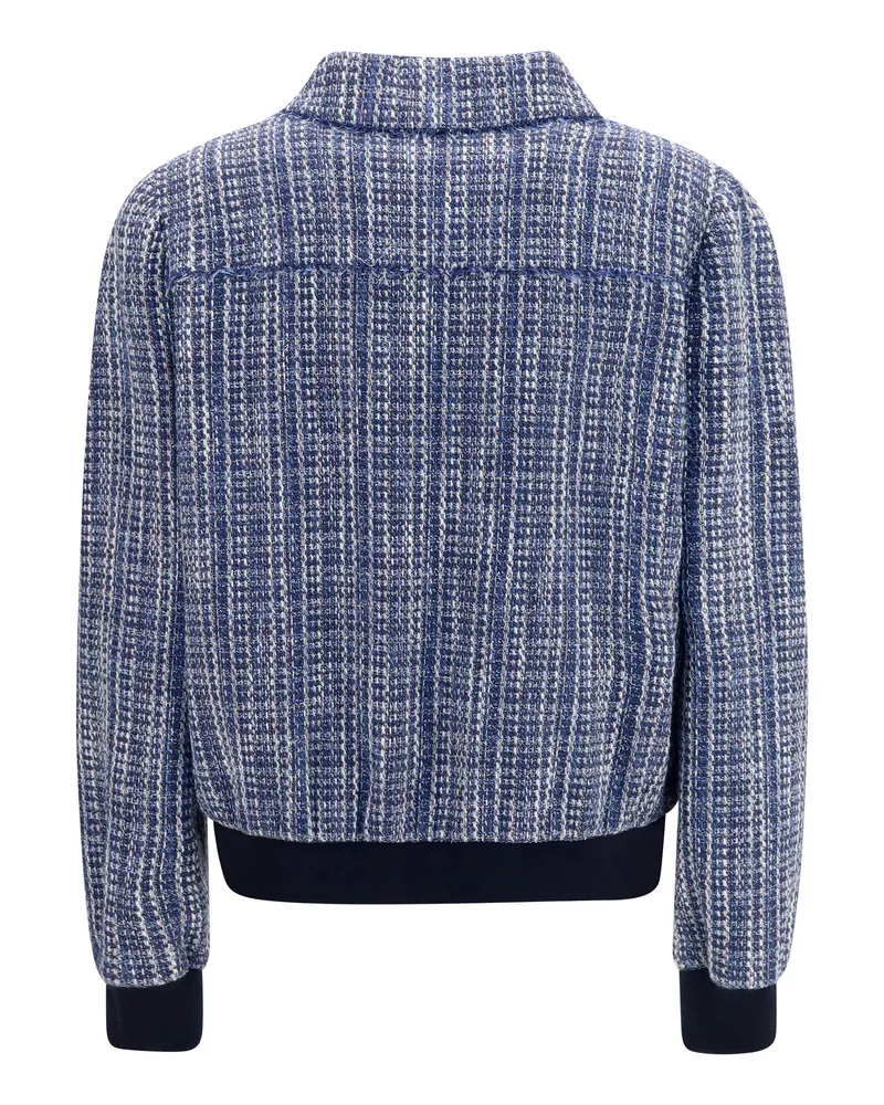 Kiton Women's Tweed Jacket Blu Blue