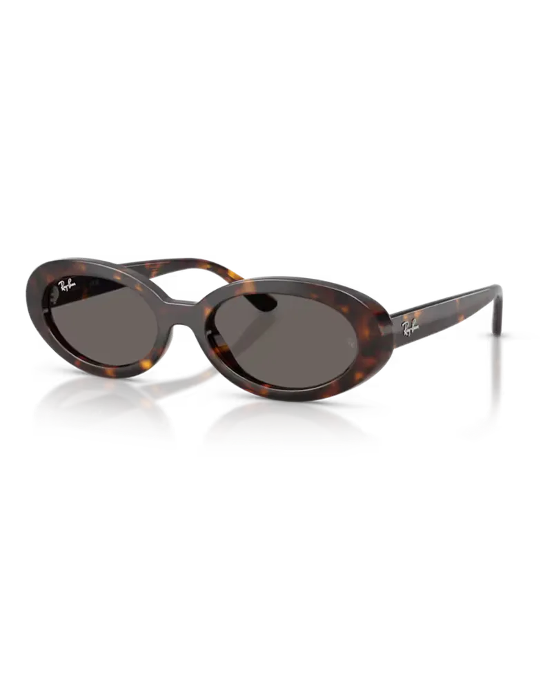 Ray Ban RB2223902B1 Oval Havana Acetate Sunglasses — Brown Brown