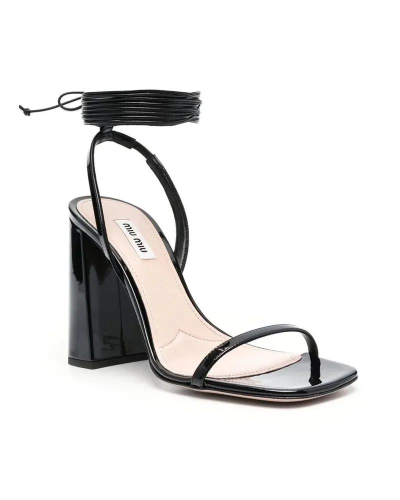 Miu Miu Women's Black Calfskin Sandals Black
