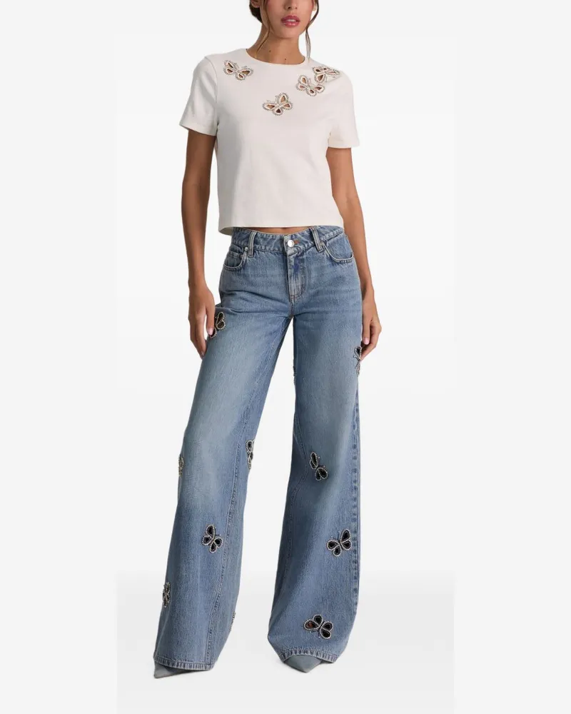 Alice + Olivia Butterfly Cutout Jeans — Blue Blue