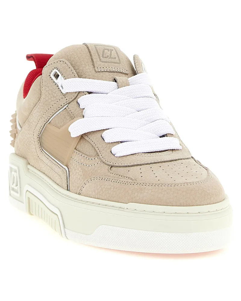 Christian Louboutin Men's Beige Calfskin Athletic Sneakers Beige