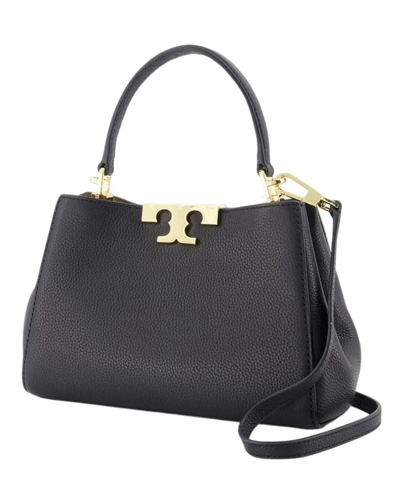 Tory Burch Eleanor Calfskin Leather Top Handle Bag — Black Black