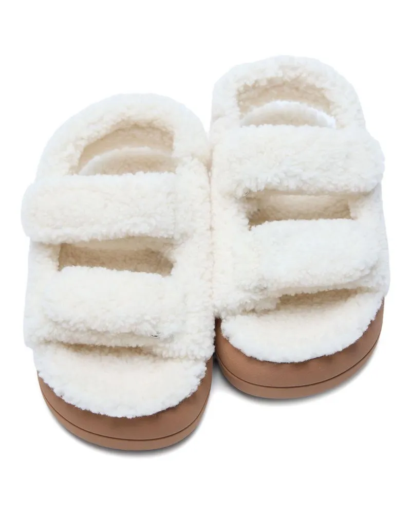 Moon Boot Women's Sandals Shearling White White