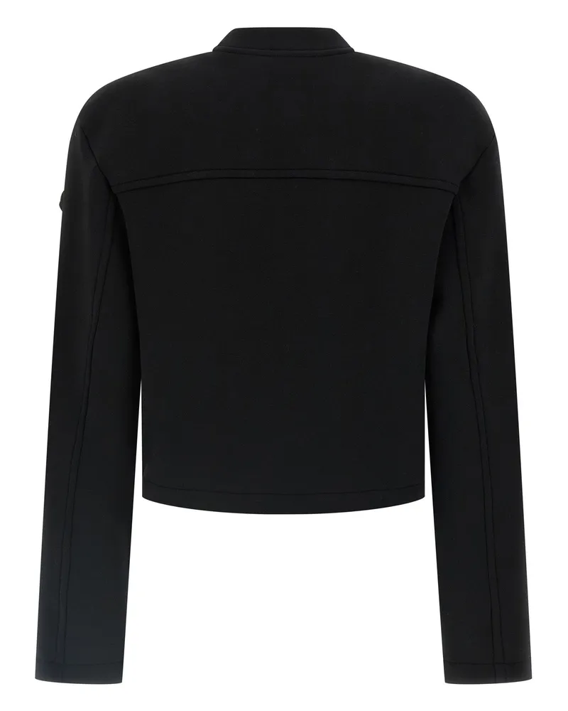 Moncler Scuba-Effect Crop Sweatshirt — Black Black