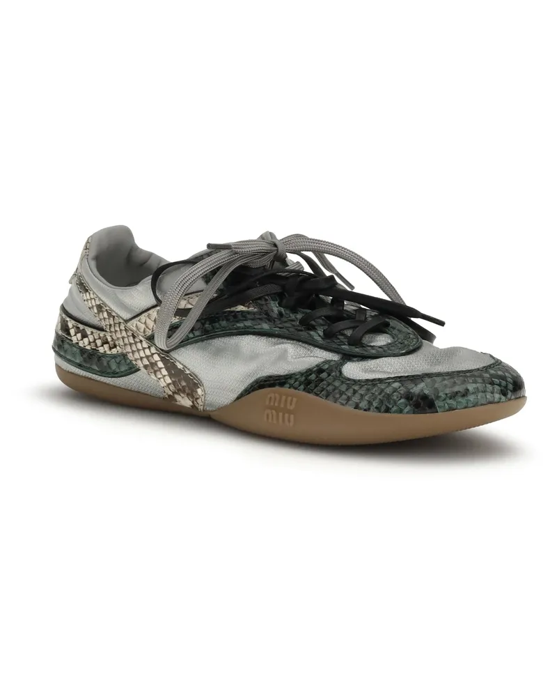 Miu Miu Python Print Leather Sneaker — Multicolor Multicolor