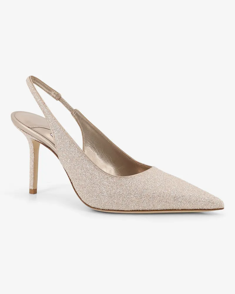 Jimmy Choo Women's Love Décolleté Glitter Pumps Beige Pelle High Heel Shoes Beige