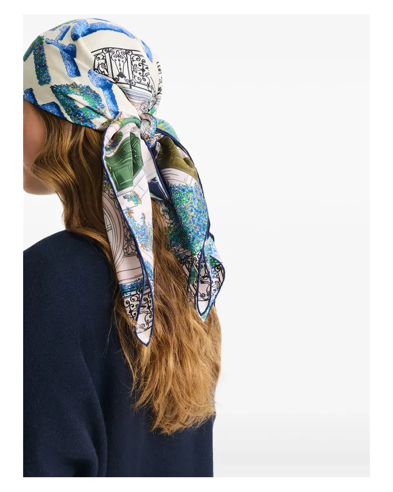 Longchamp Jardin Parisien Scarf — Blue Blue