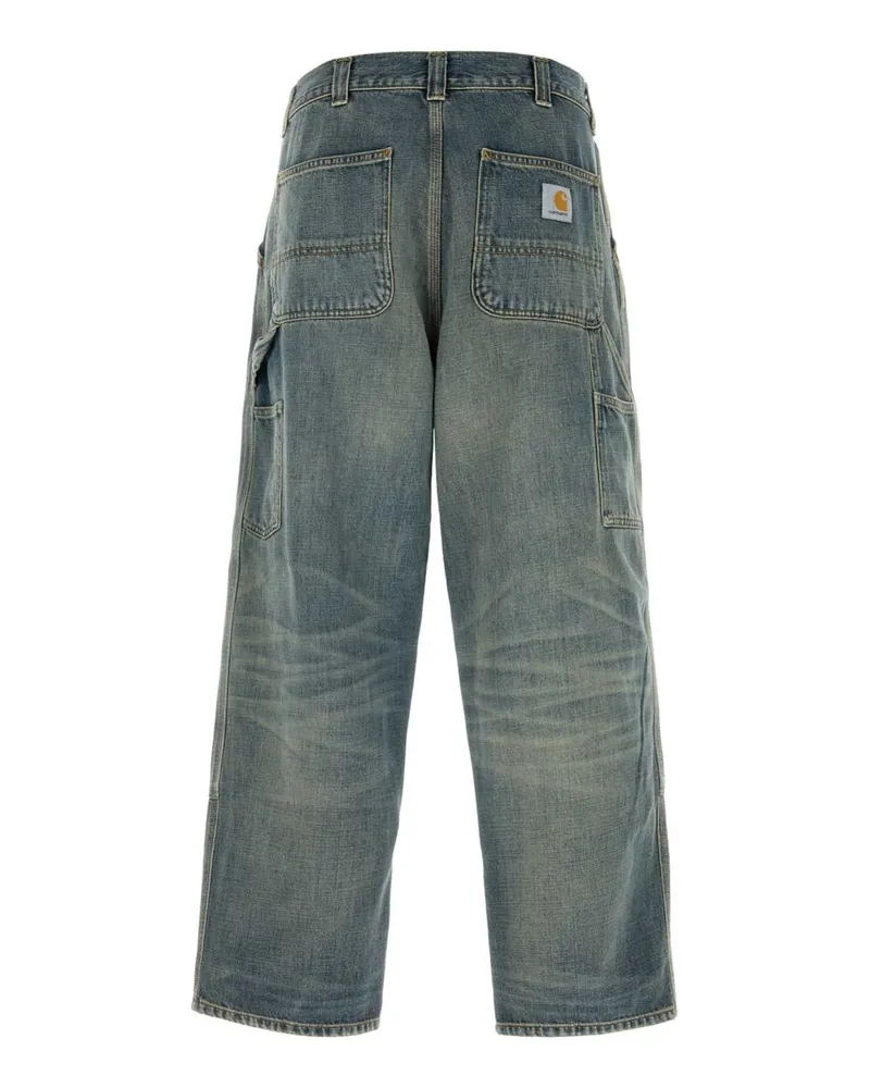 Carhartt WIP Men's Denim Oakland Pant Blue Exterior: Cotton Pantaloni Trousers Blue