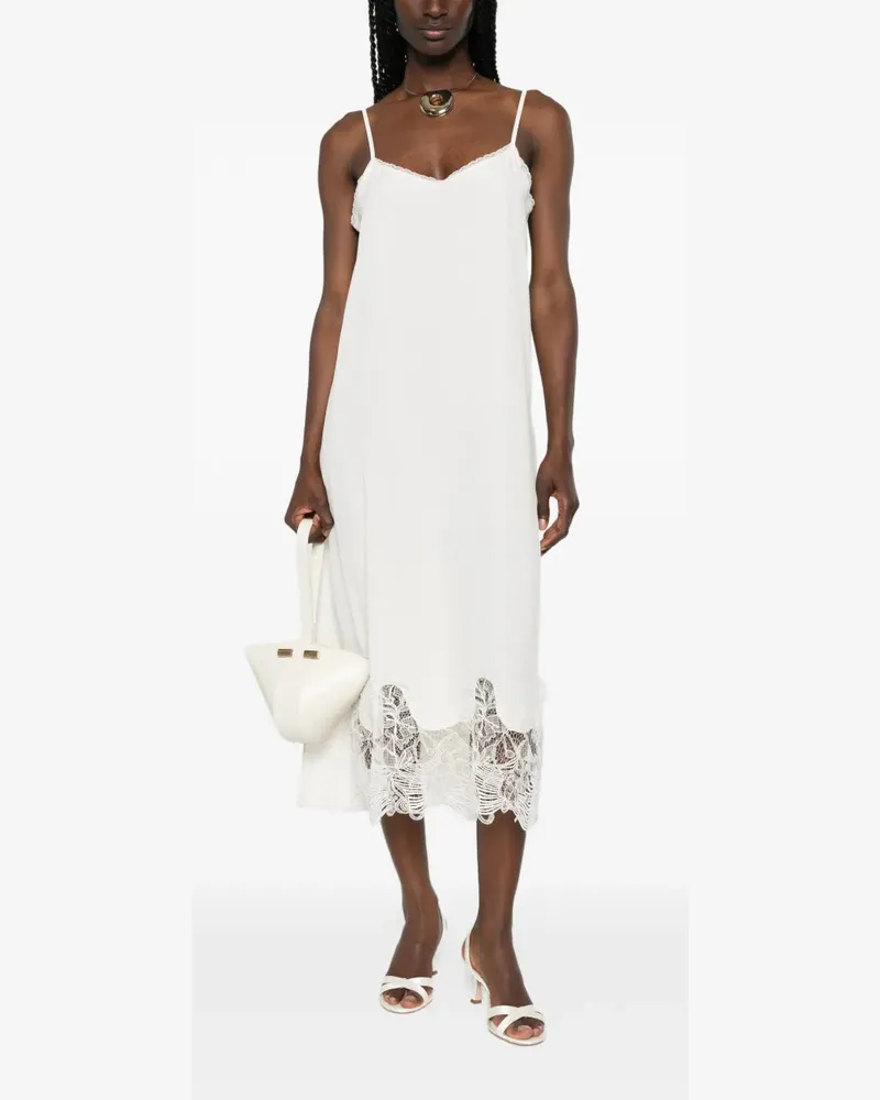Fabiana Filippi Women's Lace-Trim Midi Dress Ss26 W White