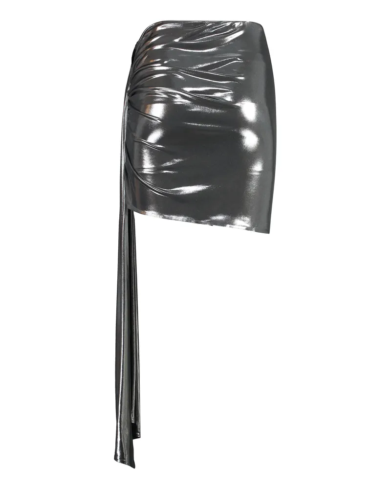 Magda Butrym Draped Gathered Skirt — Silver Silver