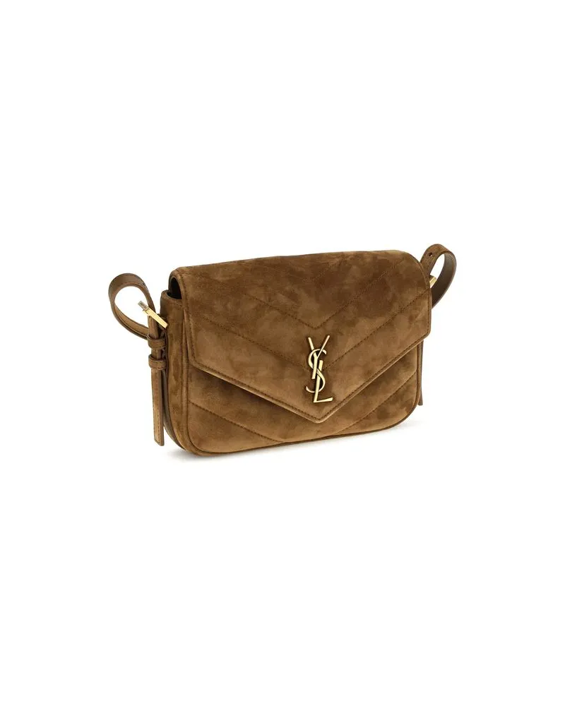 Saint Laurent Women's Brown Suede Leather Shoulder Bag Brown
