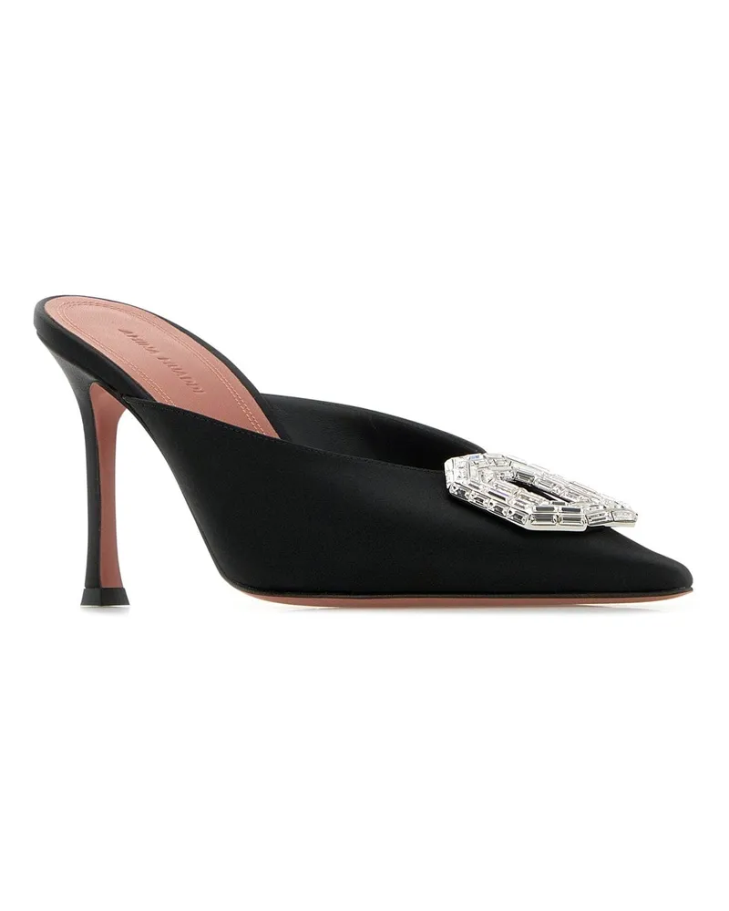 Amina Muaddi Cameliamule90 Blkwht Blackwhite Scarpe Con Tacco High Heel Shoes Black