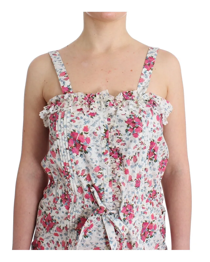 Ermanno Scervino Women's Beachwear Pink Floral Beach Mini Dress Short Cotton Pink