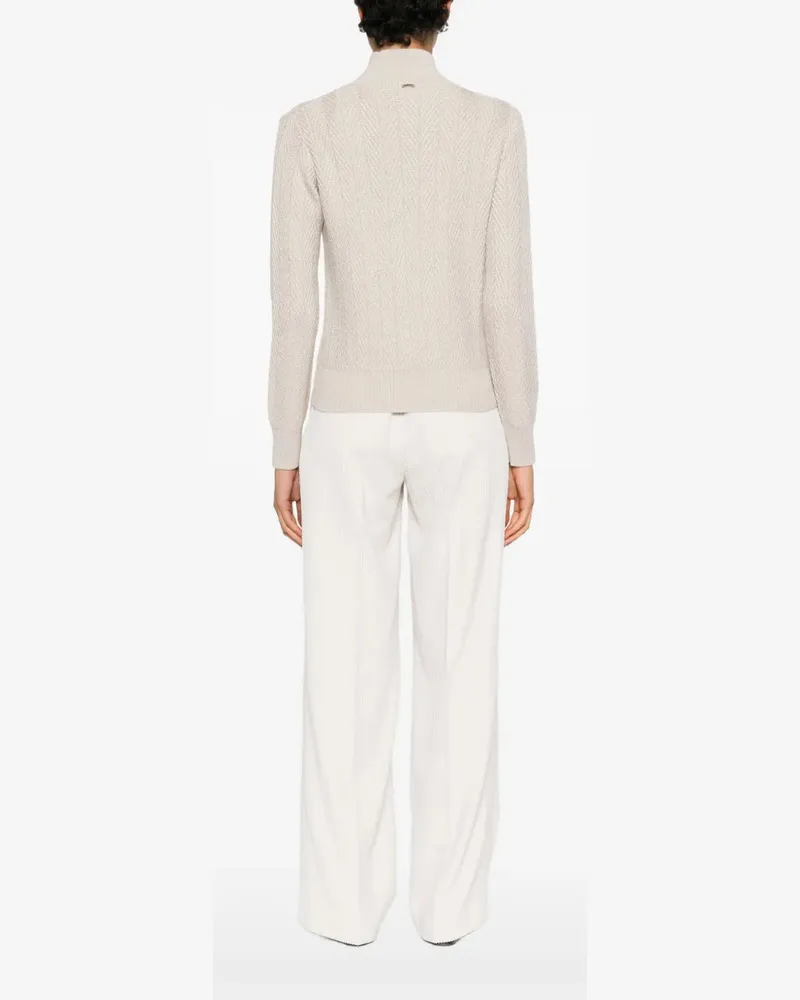 Herno Women's High-Neck Textured Sweater Aw25 W Light