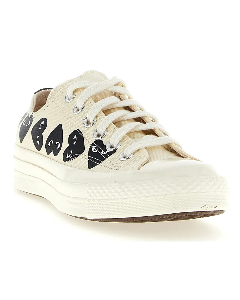 Comme des Garçons Heart-Print Canvas Sneaker — Off-White Off-white