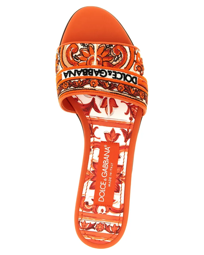 Dolce & Gabbana Women's Orange Cotton Slides Shoe Orange