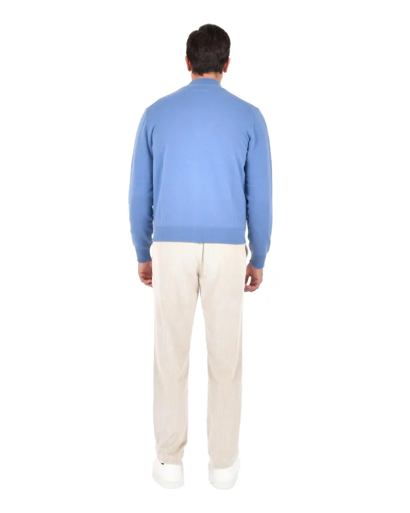 Drumohr  Men's Reversible Cashmere Jacket Light Blue Blue