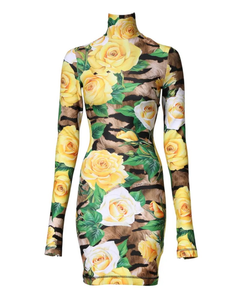 Dolce & Gabbana Women Multicolor Floral Print Sheath Mini Dress 07+pl Multicolor